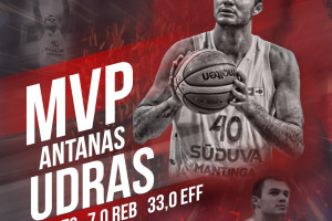 Antanas Udras – pirmosios savaitės MVP